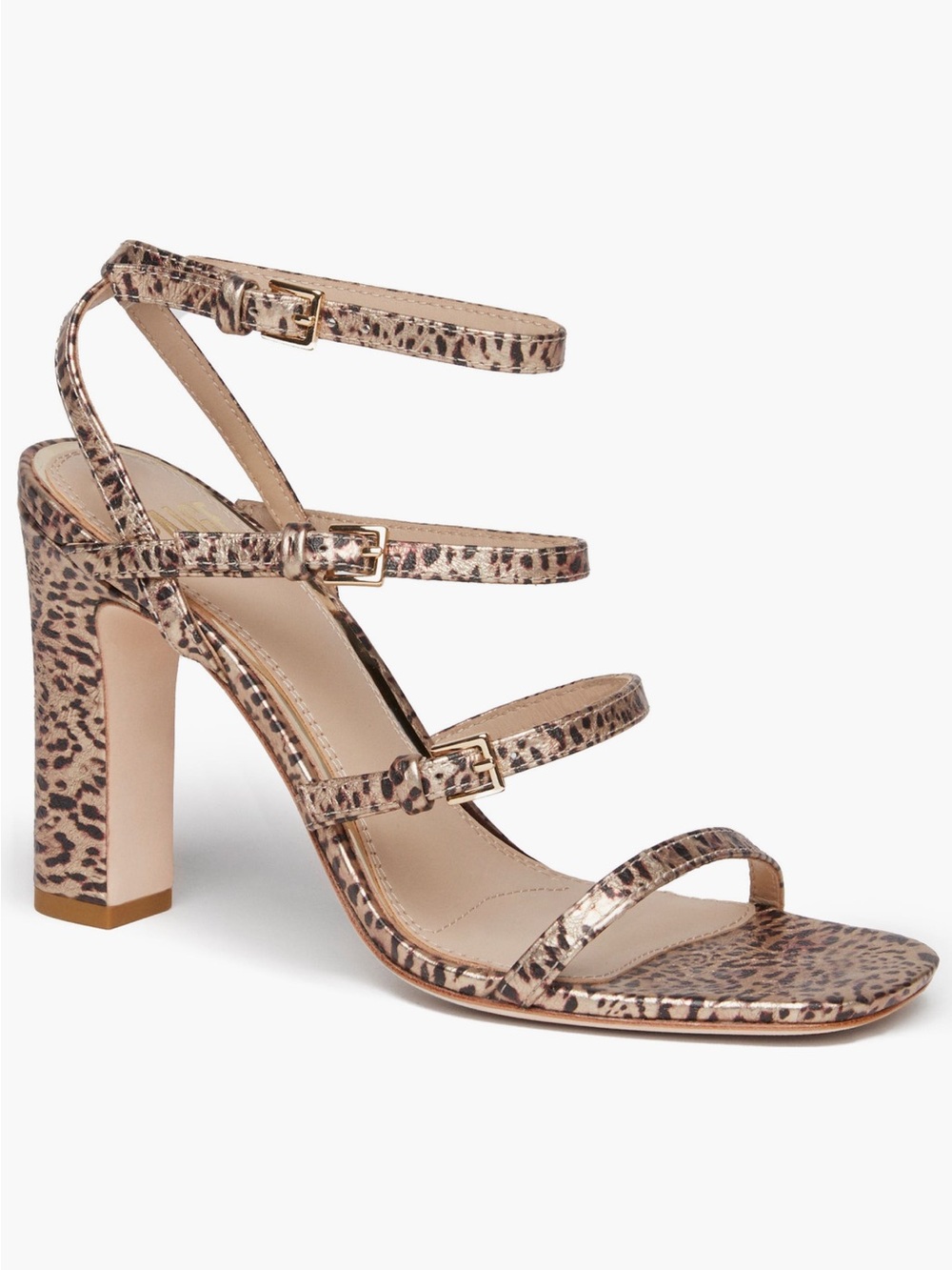 Nordstrom Leopard-Print Strappy Block Heel Sandals - Tan